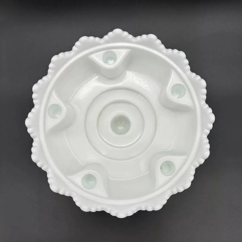 Vintage Fenton Milk Glass Hobnail Creative Flower Bowl Footed Candle Holdr White